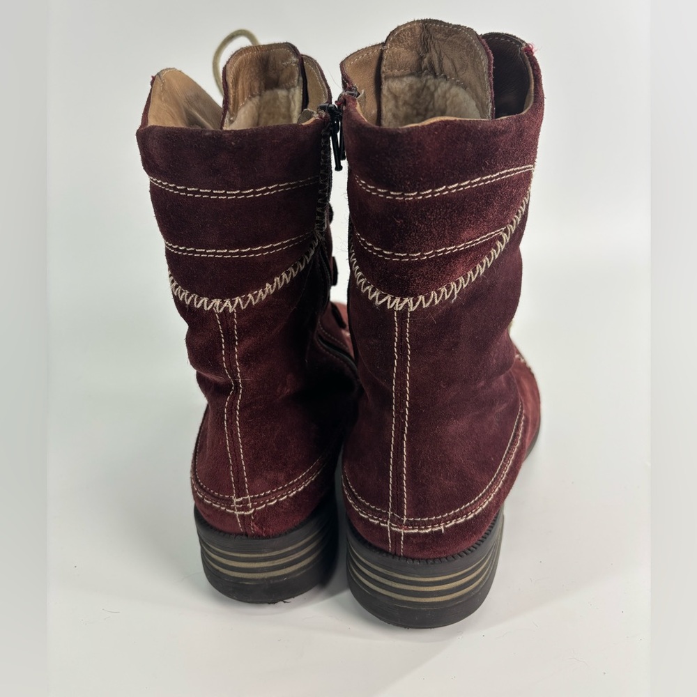 Josef Seibel Palima lace up low heel suede boots 
Size EU 39 US 8.5 red - Picture 6 of 13